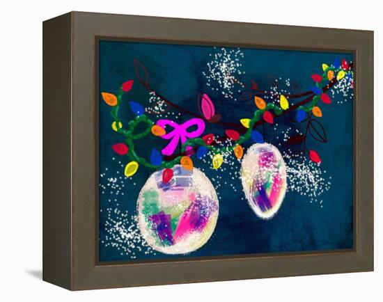 Holiday Cheer - Christmas Dark Ornaments-Stella Chang-Framed Stretched Canvas