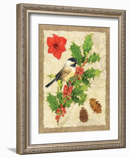 Holiday Chickadee-Julie Paton-Framed Art Print