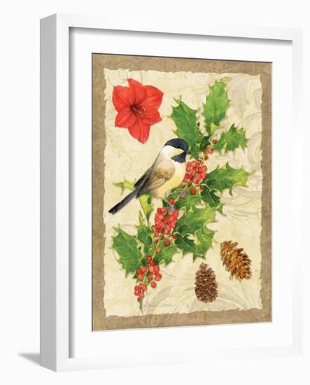 Holiday Chickadee-Julie Paton-Framed Art Print