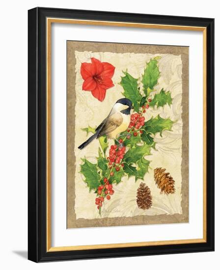 Holiday Chickadee-Julie Paton-Framed Art Print