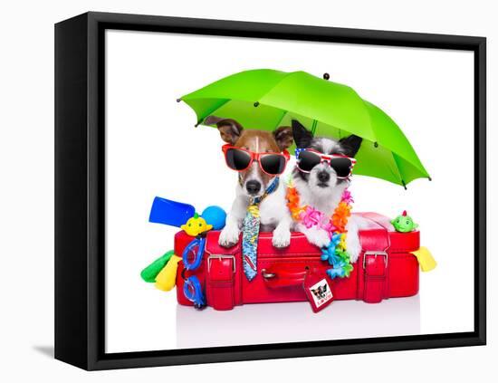 Holiday Dogs-Javier Brosch-Framed Premier Image Canvas