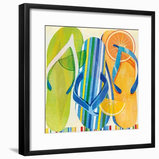 Holiday Flip Flops-Mary Escobedo-Framed Art Print