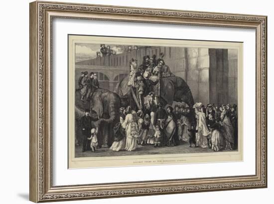 Holiday Folks at the Zoological Gardens-null-Framed Giclee Print