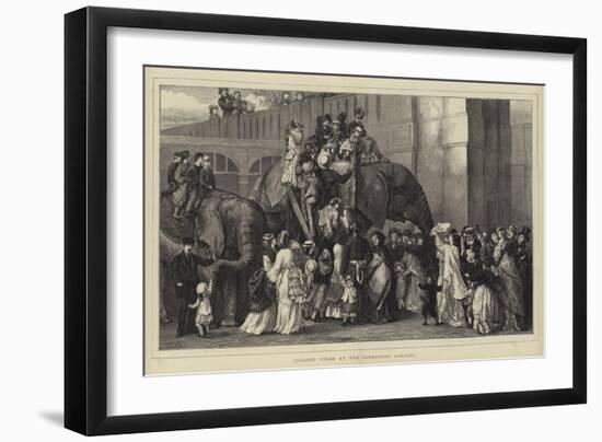 Holiday Folks at the Zoological Gardens-null-Framed Giclee Print