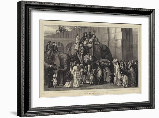 Holiday Folks at the Zoological Gardens-null-Framed Giclee Print