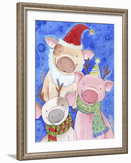 Holiday Hogs-Valarie Wade-Framed Premium Giclee Print