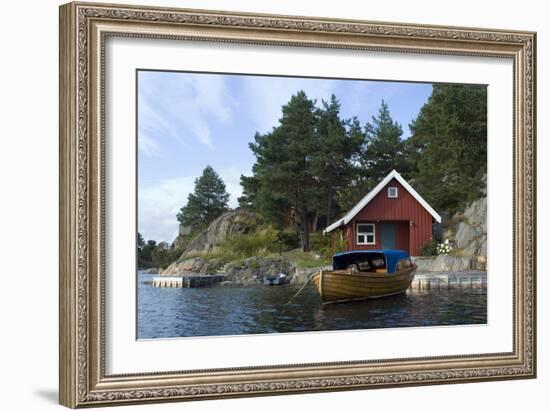 Holiday Home on an Island in the 'Fjords' Near Kristiansand, Norway-Natalie Tepper-Framed Photo