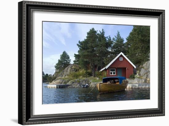 Holiday Home on an Island in the 'Fjords' Near Kristiansand, Norway-Natalie Tepper-Framed Photo