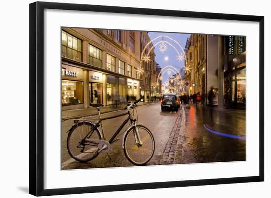 Holiday Lights on Freie Strasse, Basel, Switzerland-Cindy Miller Hopkins-Framed Photographic Print