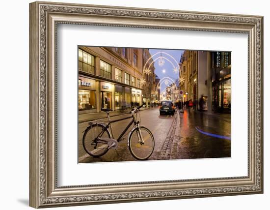 Holiday Lights on Freie Strasse, Basel, Switzerland-Cindy Miller Hopkins-Framed Photographic Print