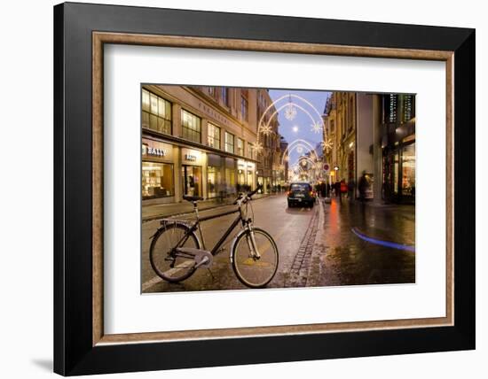 Holiday Lights on Freie Strasse, Basel, Switzerland-Cindy Miller Hopkins-Framed Photographic Print