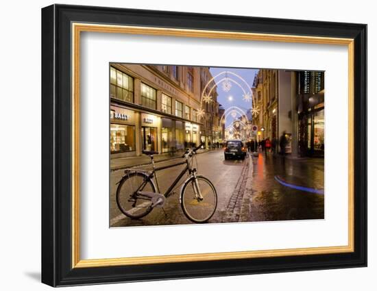 Holiday Lights on Freie Strasse, Basel, Switzerland-Cindy Miller Hopkins-Framed Photographic Print