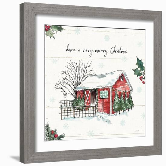 Holiday on the Farm IV Merry Christmas-Anne Tavoletti-Framed Art Print