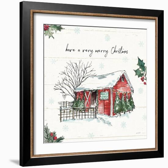 Holiday on the Farm IV Merry Christmas-Anne Tavoletti-Framed Art Print