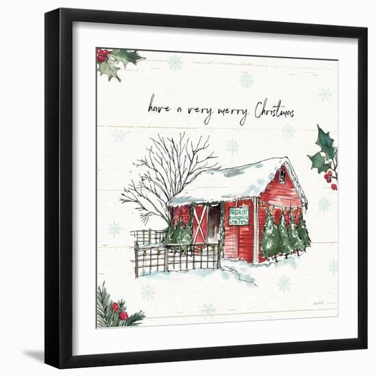 Holiday on the Farm IV Merry Christmas-Anne Tavoletti-Framed Art Print