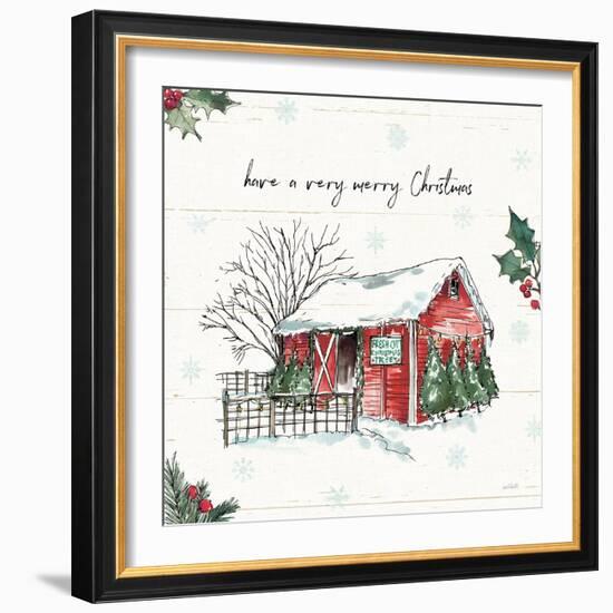 Holiday on the Farm IV Merry Christmas-Anne Tavoletti-Framed Art Print