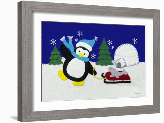 Holiday Penguin-Betz White-Framed Art Print