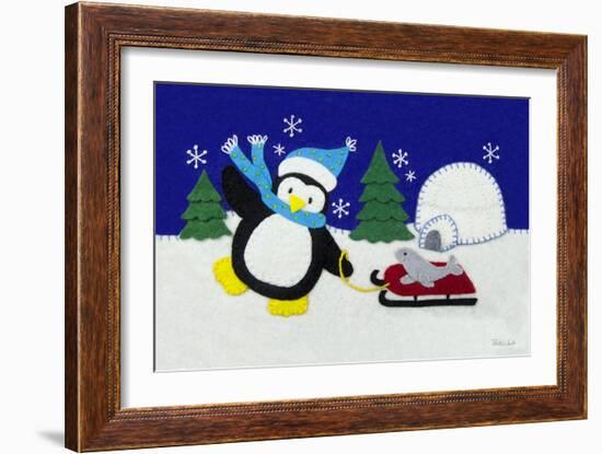 Holiday Penguin-Betz White-Framed Art Print