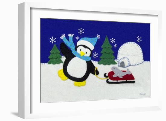 Holiday Penguin-Betz White-Framed Art Print