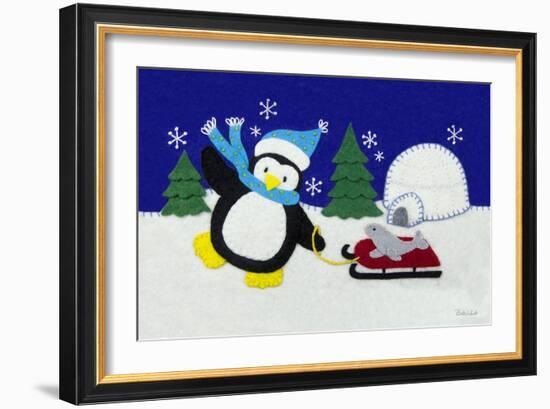 Holiday Penguin-Betz White-Framed Art Print