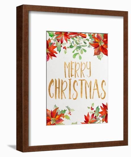 Holiday Poinsettias II-Lanie Loreth-Framed Art Print