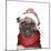 Holiday Pug-Elizabeth Medley-Mounted Art Print