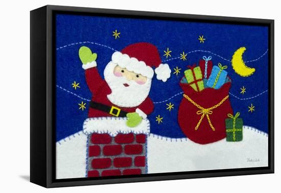 Holiday Santa-Betz White-Framed Stretched Canvas