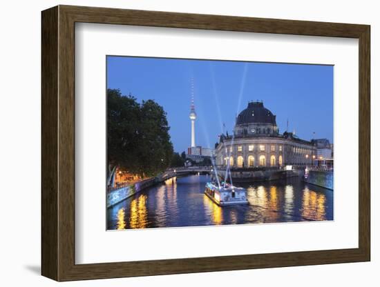 Holiday Ship on the Spree at the Bode Museum, Berlin, Germany-Markus Lange-Framed Photographic Print