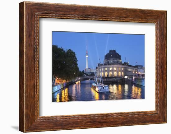 Holiday Ship on the Spree at the Bode Museum, Berlin, Germany-Markus Lange-Framed Photographic Print