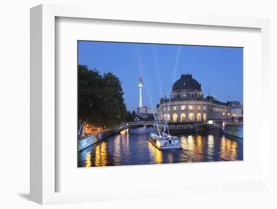 Holiday Ship on the Spree at the Bode Museum, Berlin, Germany-Markus Lange-Framed Photographic Print