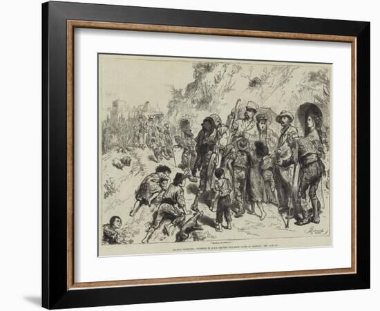 Holiday Sketches, Tourists in Spain Visiting the Gipsy Caves at Granada-Frederick Barnard-Framed Giclee Print