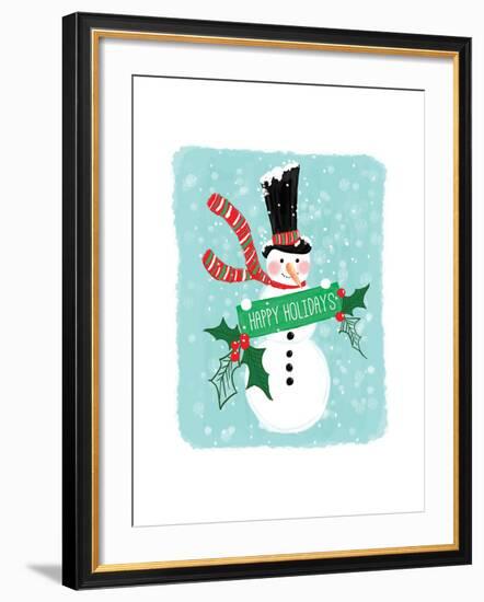 Holiday Snowman-Sara Berrenson-Framed Art Print