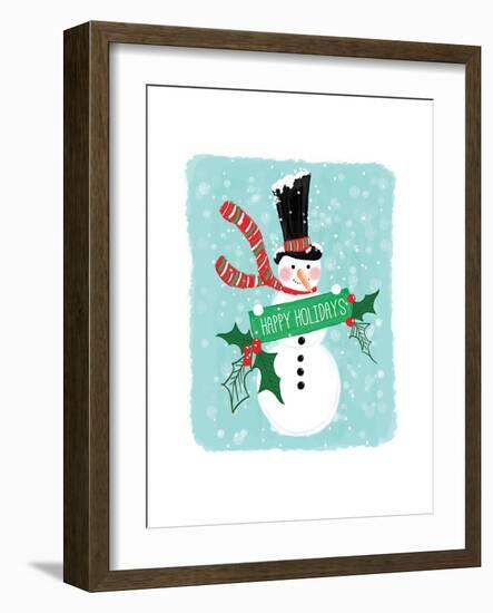 Holiday Snowman-Sara Berrenson-Framed Art Print