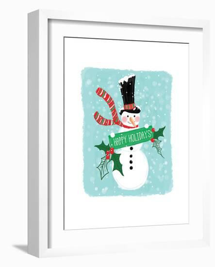 Holiday Snowman-Sara Berrenson-Framed Art Print