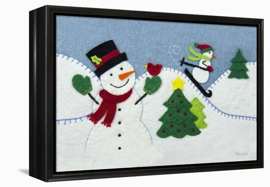 Holiday Snowman-Betz White-Framed Stretched Canvas