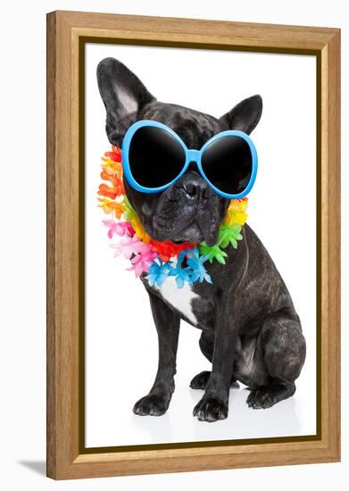 Holiday Summer Dog-Javier Brosch-Framed Premier Image Canvas