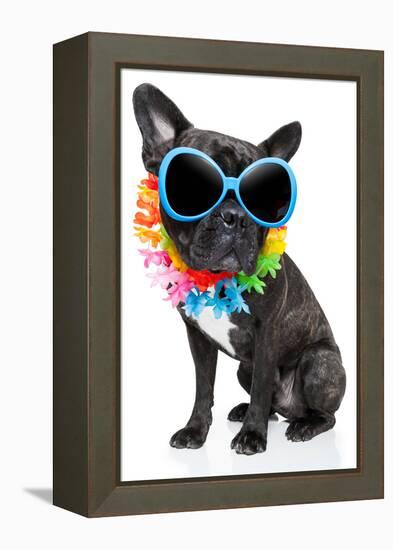 Holiday Summer Dog-Javier Brosch-Framed Premier Image Canvas