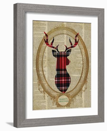 Holiday Tartan Deer I-Sd Graphics Studio-Framed Art Print