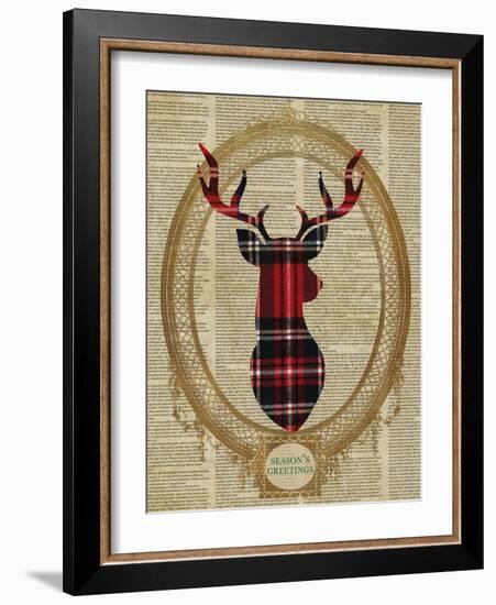 Holiday Tartan Deer I-Sd Graphics Studio-Framed Art Print