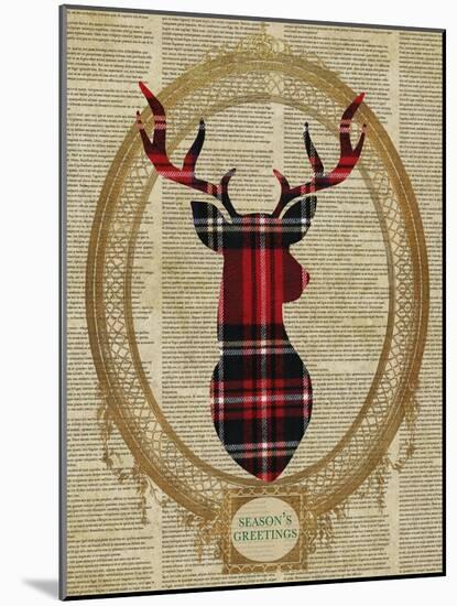 Holiday Tartan Deer I-Sd Graphics Studio-Mounted Art Print