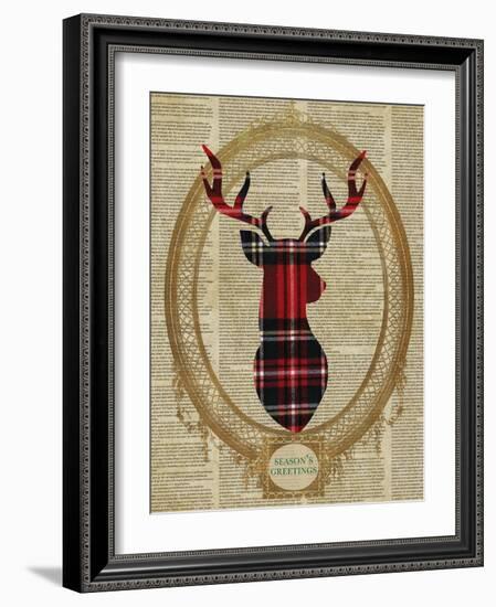 Holiday Tartan Deer I-Sd Graphics Studio-Framed Art Print