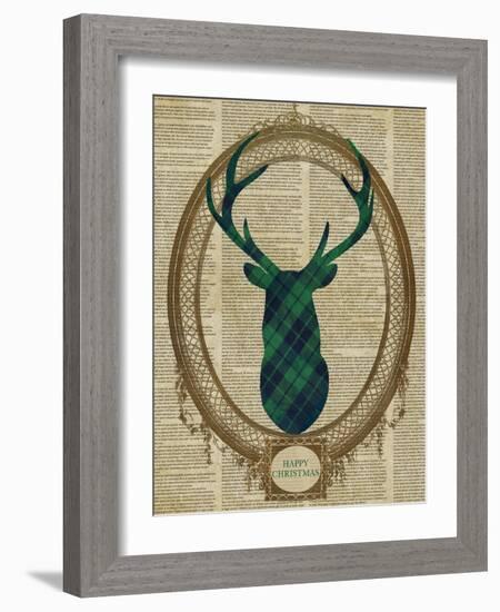 Holiday Tartan Deer II-Sd Graphics Studio-Framed Art Print