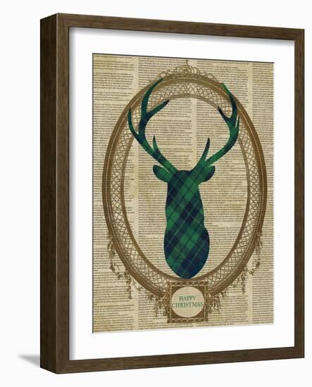 Holiday Tartan Deer II-Sd Graphics Studio-Framed Art Print