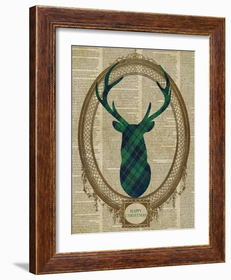 Holiday Tartan Deer II-Sd Graphics Studio-Framed Art Print