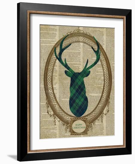 Holiday Tartan Deer II-Sd Graphics Studio-Framed Art Print