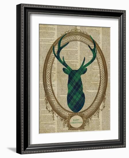 Holiday Tartan Deer II-Sd Graphics Studio-Framed Art Print