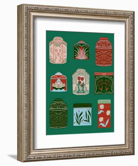 Holiday Tea Canisters-Tara Reed-Framed Art Print