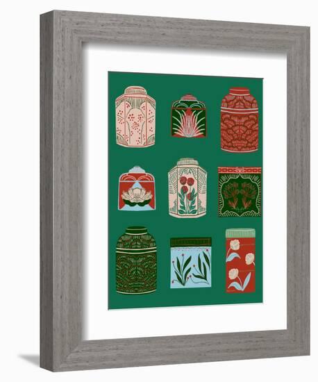 Holiday Tea Canisters-Tara Reed-Framed Art Print