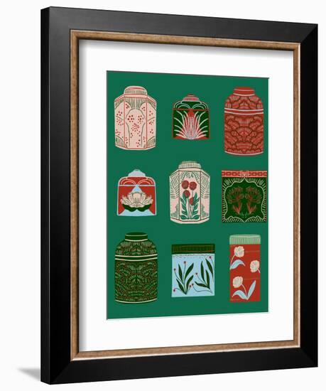 Holiday Tea Canisters-Tara Reed-Framed Art Print