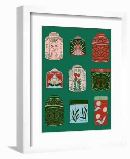 Holiday Tea Canisters-Tara Reed-Framed Art Print